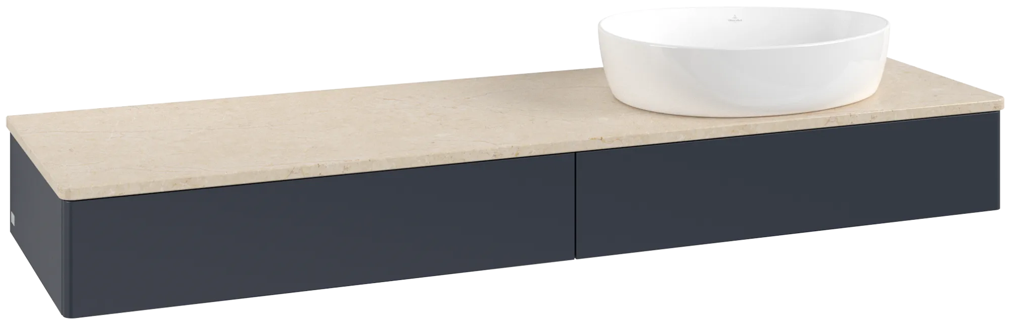 Villeroy & Boch Antao Waschbeckenunterschrank L16_1, 1600x190x500mm, Midnight Blue Matt Lacquer / Botticino