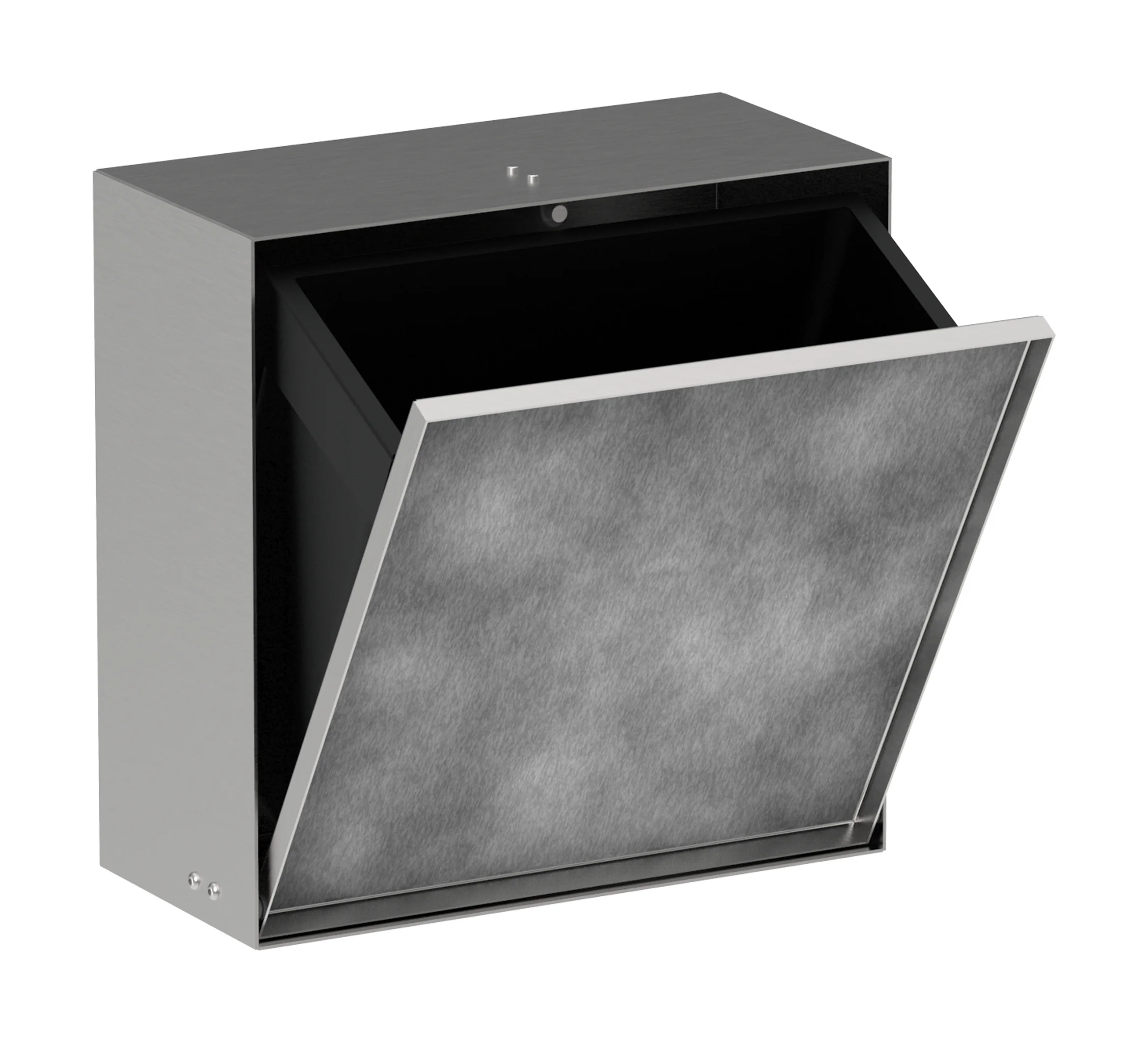 Hansgrohe XtraStoris Rock Einbau Abfalleimer Edelstahl gebürstet 300x300x140 mm Push-Open Tür