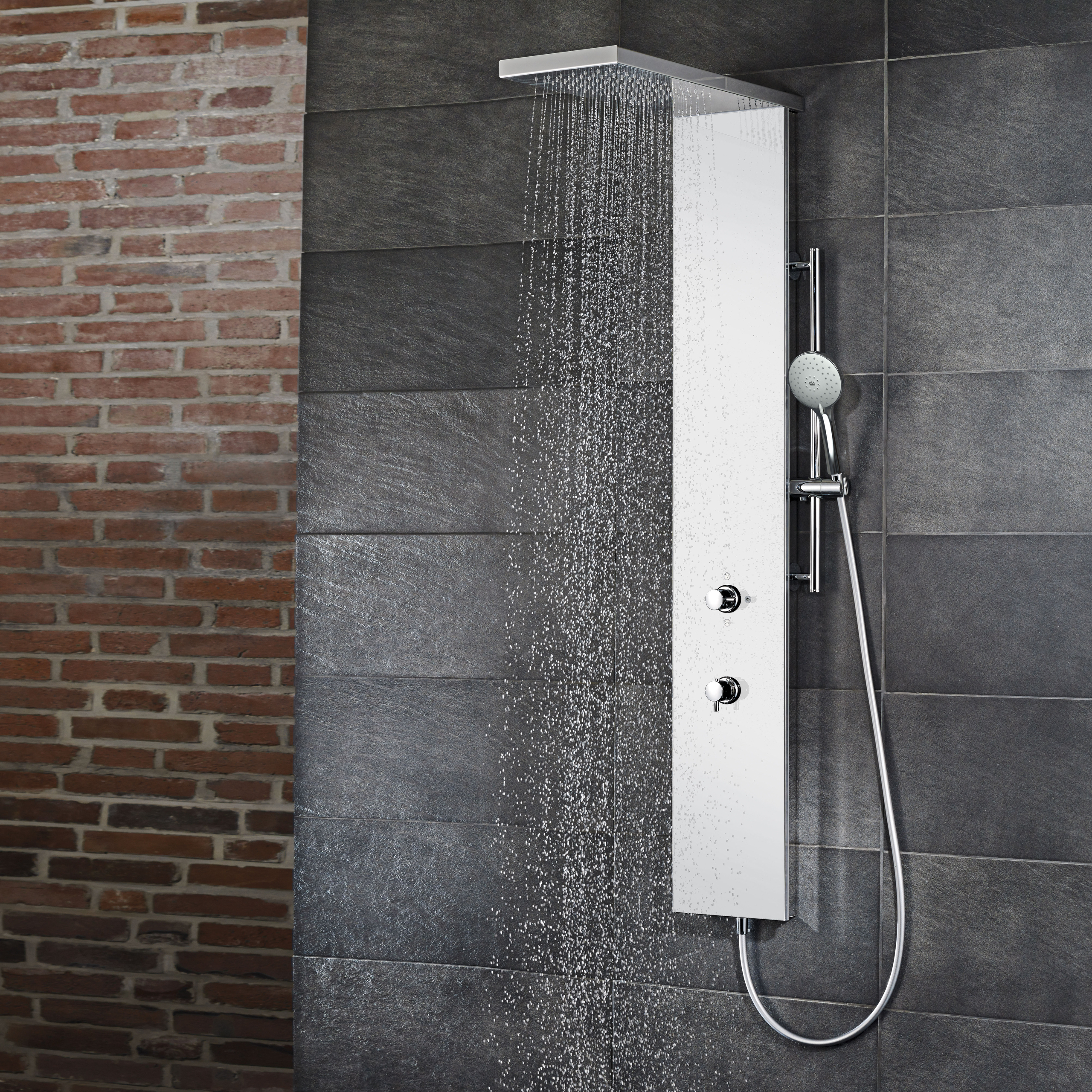 HSK Duschpaneel „Lavida Plus“ ohne Schwallfunktion in weiß Glas: Weiß HSK Duschpaneel „Lavida Plus“ ohne Schwallfunktion in weiß Glas: Weiß