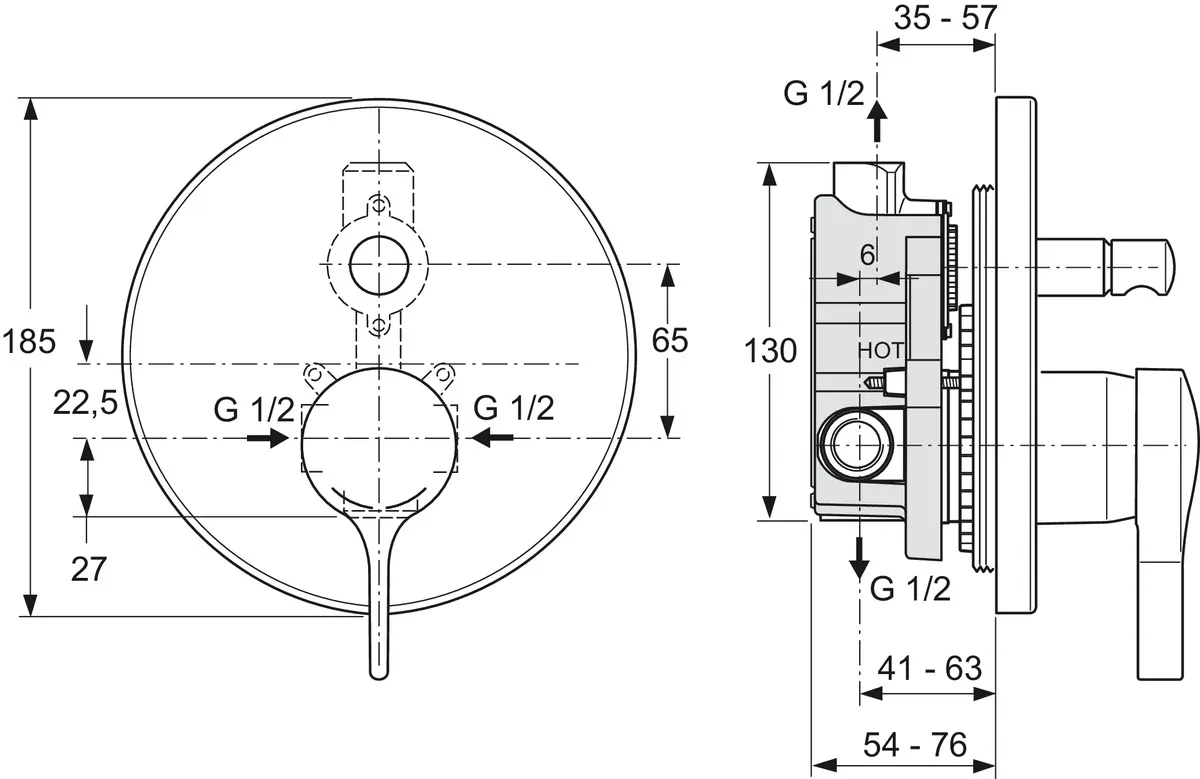 Badearmatur Unterputz Bausatz 2 Melange, Chrom Badearmatur Unterputz Bausatz 2 Melange, Chrom