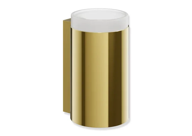 HEWI Glasbecher mit Halter System 162, Edelstahl PVD Gold glänzend, 70 mm Durchmesser, 124 mm hoch HEWI Glasbecher mit Halter System 162, Edelstahl PVD Gold glänzend, 70 mm Durchmesser, 124 mm hoch