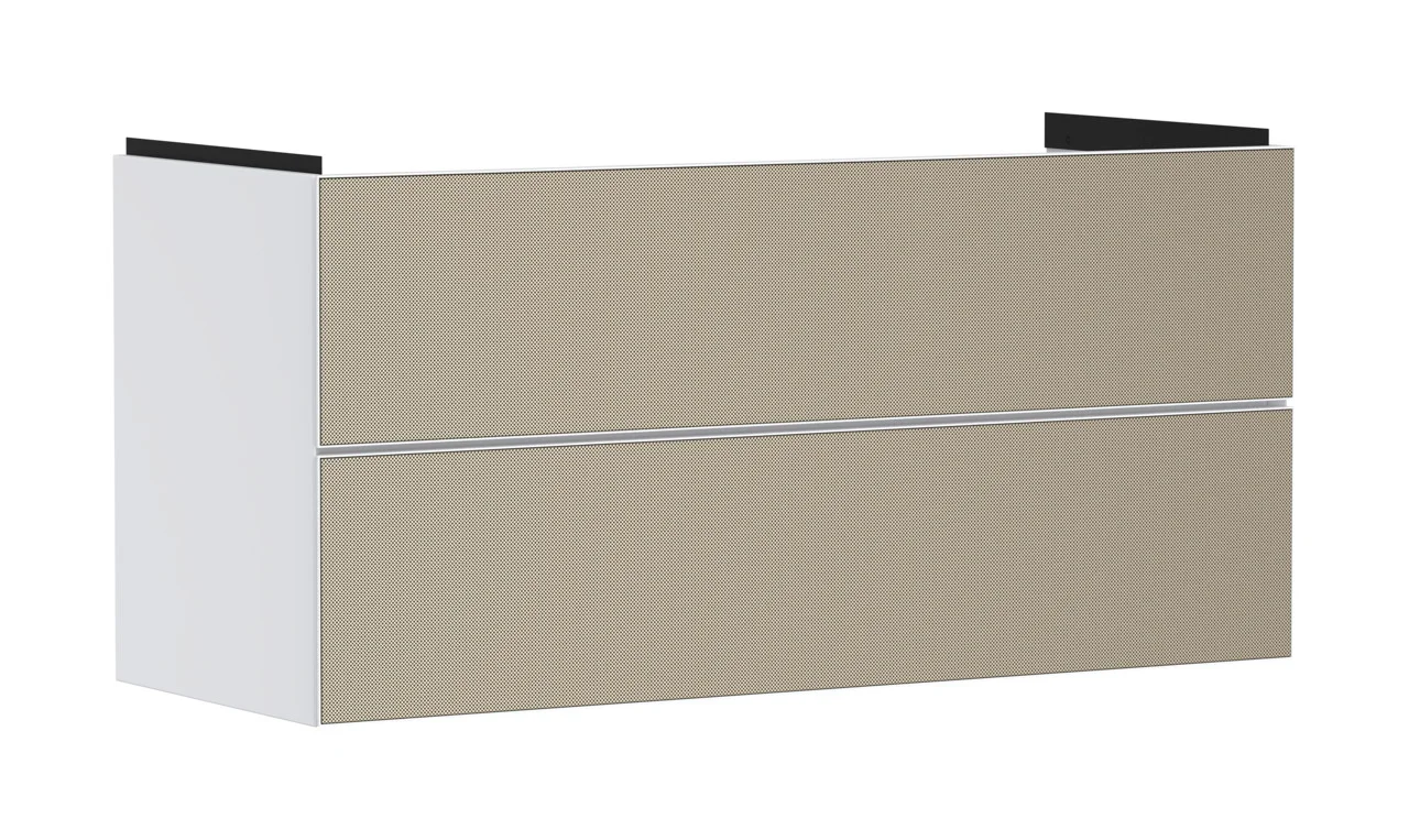 Hansgrohe Xevolos E Waschtischunterschrank Mattweiß 1180x475 mm mit 2 Schubkästen, griff- und siphonausschnittlos, SoftClose, PushOpen, vormontiert