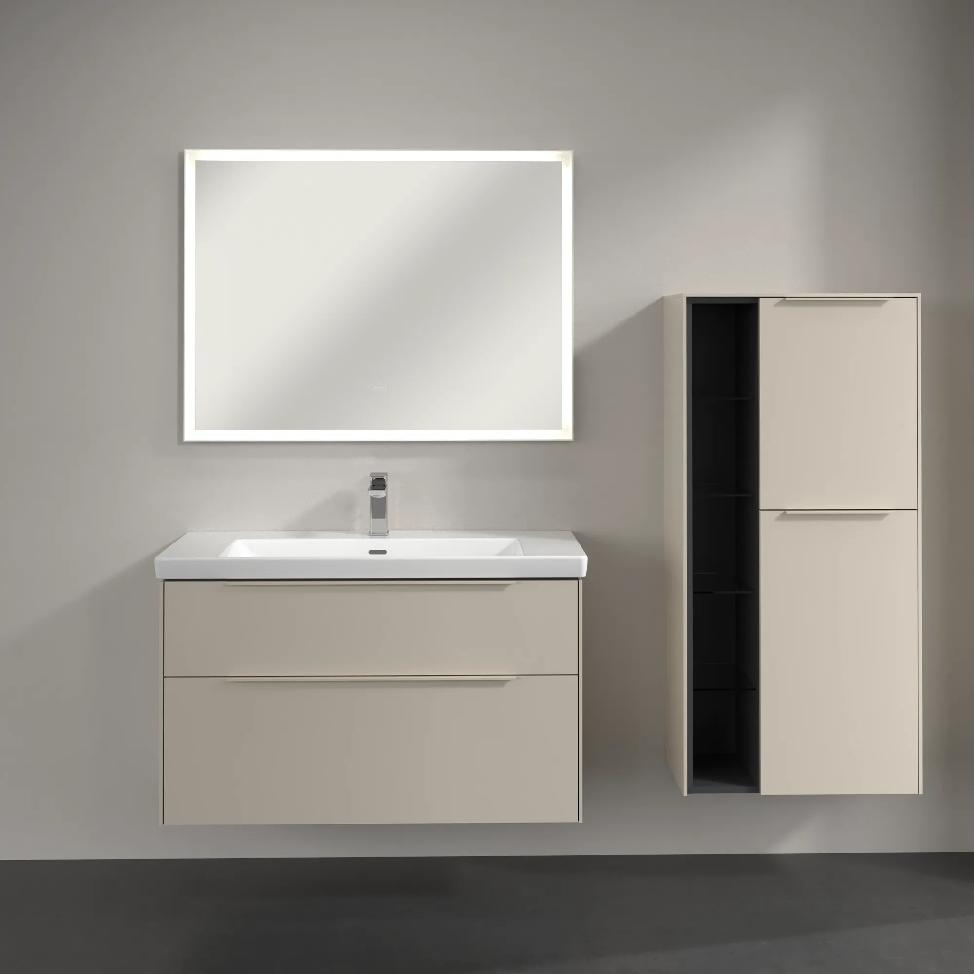 Villeroy & Boch Subway 3.0 Mittelschrank, eckig, Cashmere Grey, 1200x574x346 mm, 2 Türen, SoftClosing Villeroy & Boch Subway 3.0 Mittelschrank, eckig, Cashmere Grey, 1200x574x346 mm, 2 Türen, SoftClosing