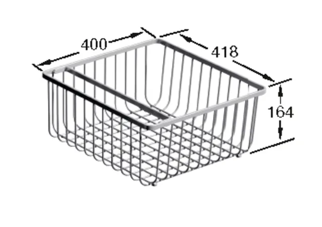 Drahtkorb Zubehör 9K1000, 420 x 400 mm, aus Edelstahl, Edelstahl