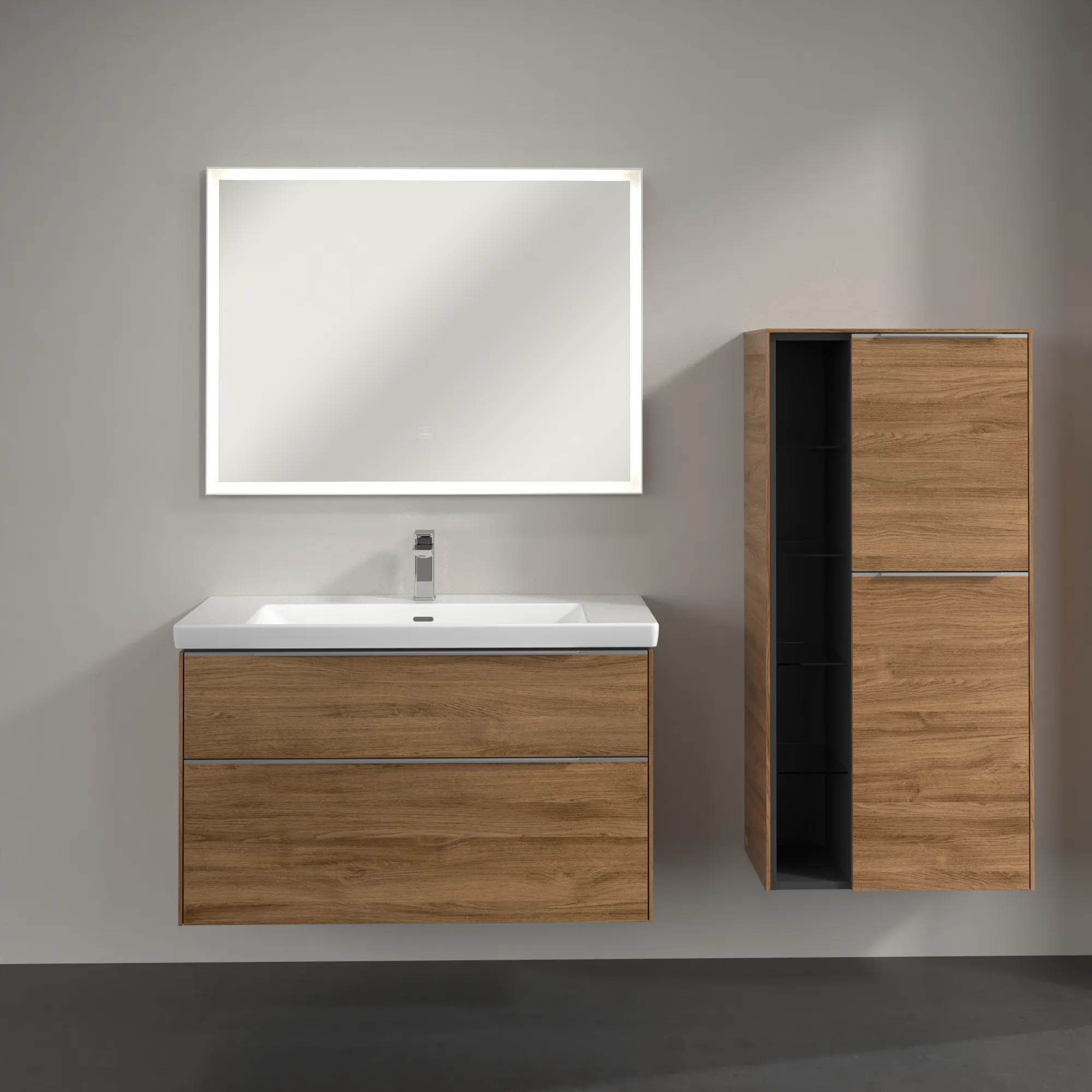 Villeroy & Boch Mittelschrank „Subway 3.0“ 57,4 × 120 × 36,2 × 36,2 cm 2 Türen, Anschlag (Scharnier) rechts, 2 Türen, Anschlag rechts