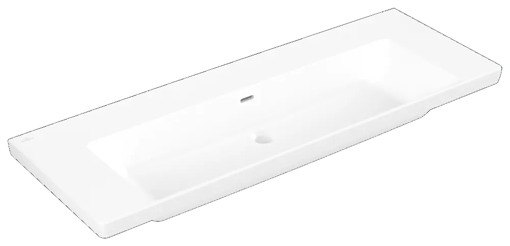 Villeroy & Boch Wandwaschtisch aus TitanCeram „Subway 3.0“ 1300 × 475 × 170 mm, ohne Hahnlochbohrung in Stone White