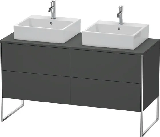 Duravit Waschtischunterschrank bodenstehend „XSquare“ 140 × 77,8 × 54,8 cm Graphit Matt Duravit Waschtischunterschrank bodenstehend „XSquare“ 140 × 77,8 × 54,8 cm Graphit Matt
