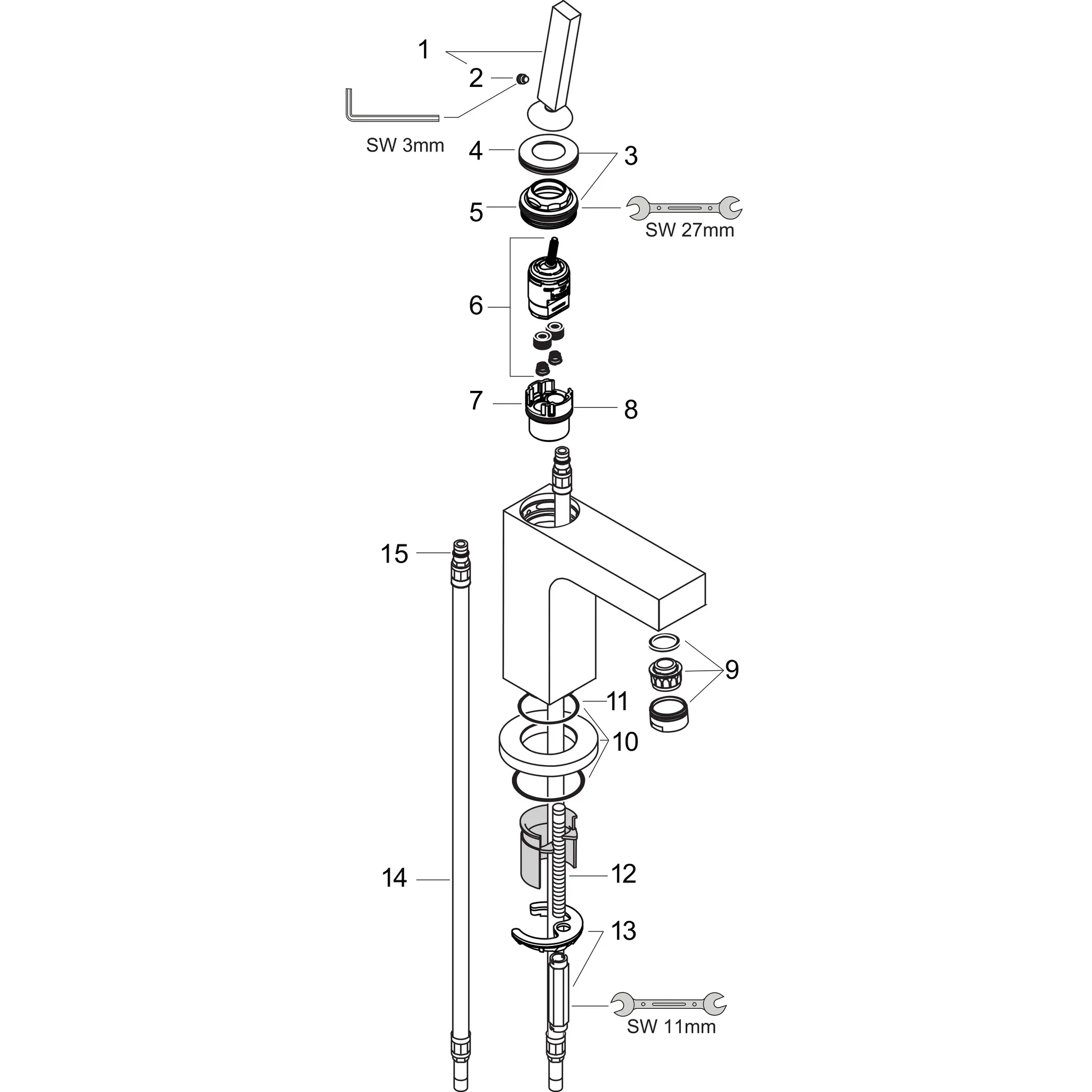 Hansgrohe AXOR Citterio Einhebel-Waschtischmischer 110 mit Pingriff und Ablaufgarnitur, Chrom Hansgrohe AXOR Citterio Einhebel-Waschtischmischer 110 mit Pingriff und Ablaufgarnitur, Chrom