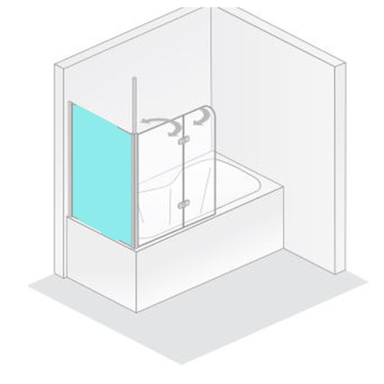 HSK teilgerahmte Seitenwand „Premium Softcube“ 75 × 140 cm Glas Grau, Profile Alu Silber-matt HSK teilgerahmte Seitenwand „Premium Softcube“ 75 × 140 cm Glas Grau, Profile Alu Silber-matt