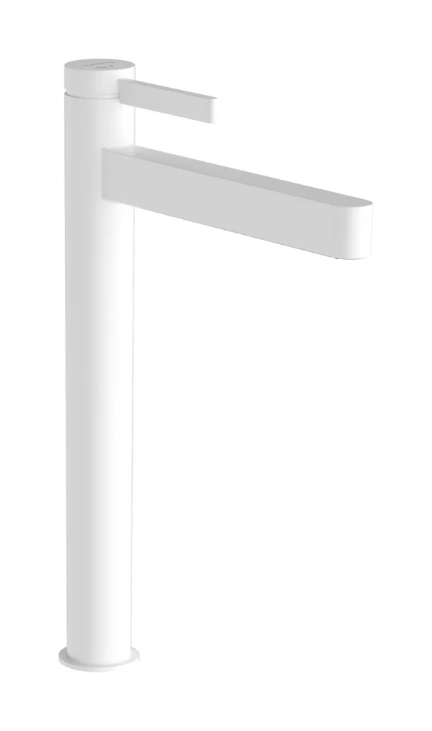Hansgrohe Einhebel-Waschtischmischer Finoris 76072XXX, Mattweiß, Ausladung 208 mm, Auslaufhöhe 264 mm, Laminarstrahl, Push-Open Ablaufgarnitur G 11/4