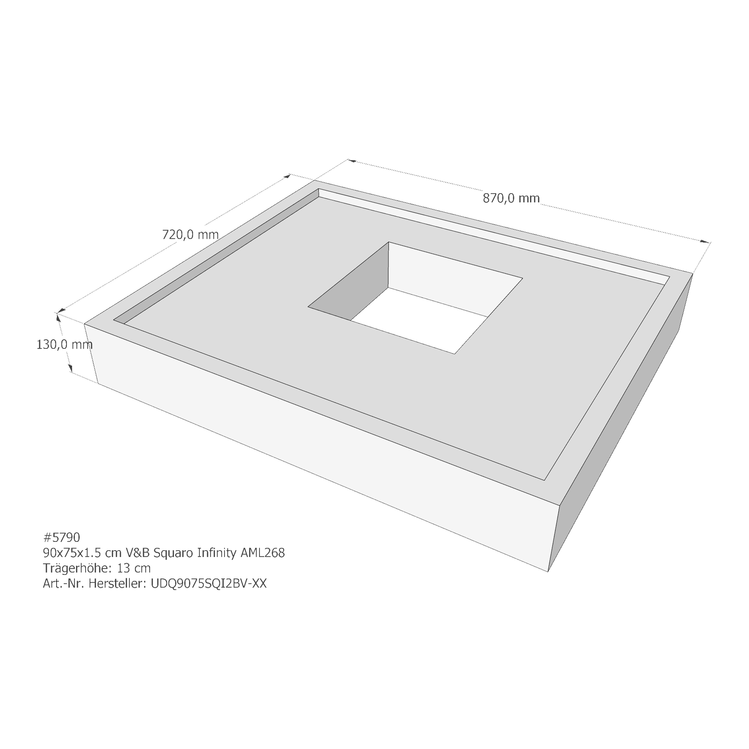 Duschwannenträger für Villeroy & Boch Squaro Infinity 90 × 75 × 1,5 cm