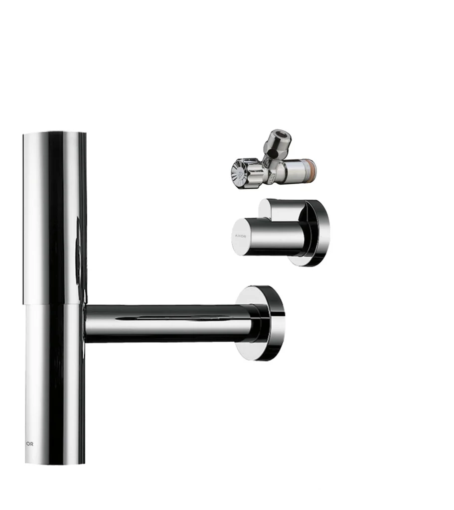 Hansgrohe AXOR Design Siphon Set Flowstar Chrom, 2 Eckventile + Schuber, Verstellweg 65–165 mm, Wandabstand 330 mm, Stauwasserhöhe 75 mm, Anschluss G 11/4 Hansgrohe AXOR Design Siphon Set Flowstar Chrom, 2 Eckventile + Schuber, Verstellweg 65–165 mm, Wandabstand 330 mm, Stauwasserhöhe 75 mm, Anschluss G 11/4