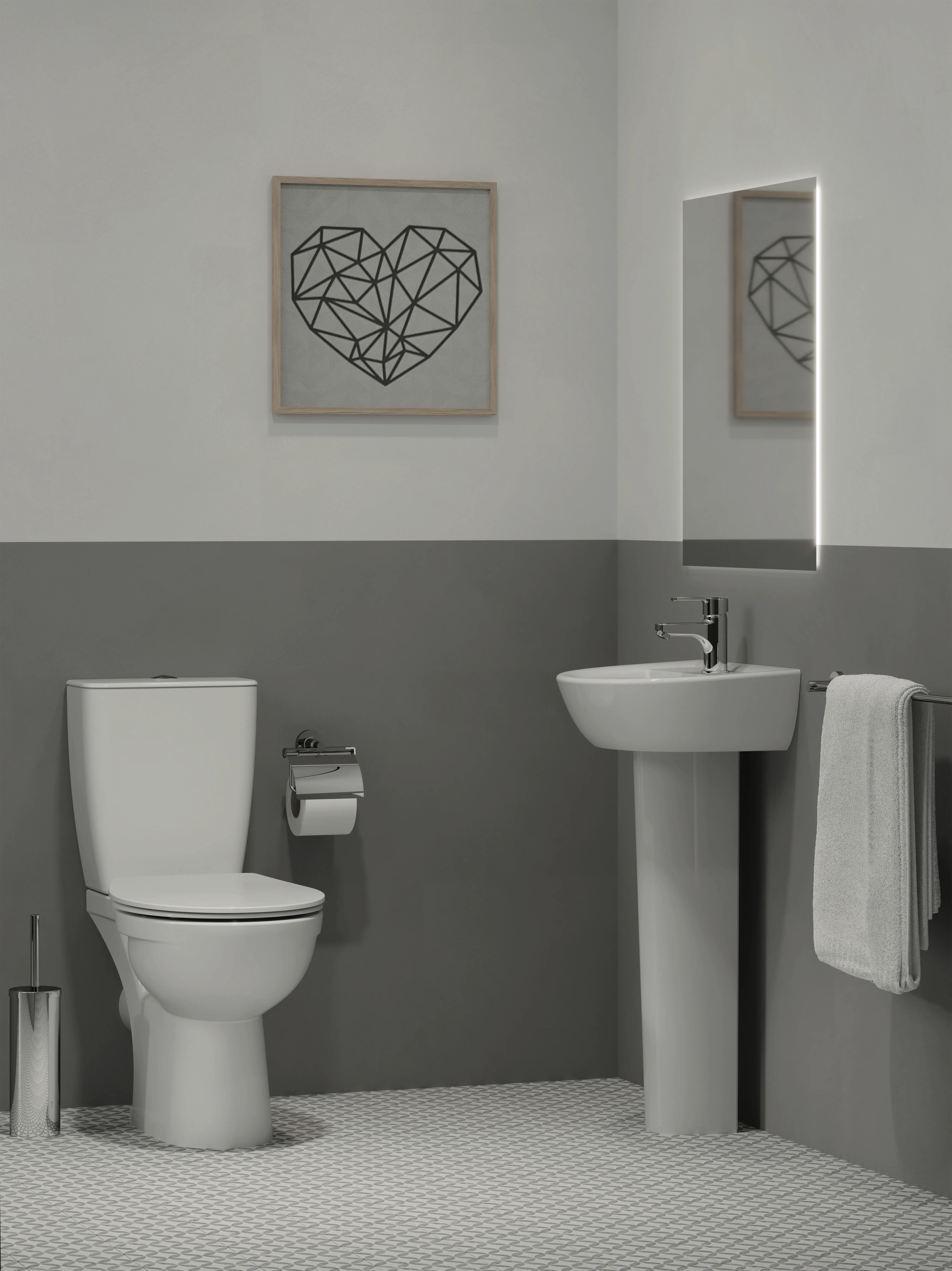 Ideal Standard Toilettenbürstengarnitur „IOM“ 9 × 40,2 cm, Befestigung verdeckt