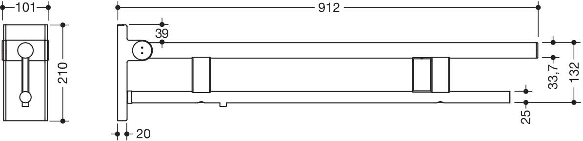 HEWI Stützklappgriff „System 900“