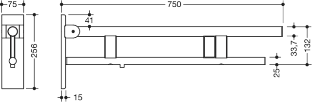 HEWI Stützklappgriff „System 900“