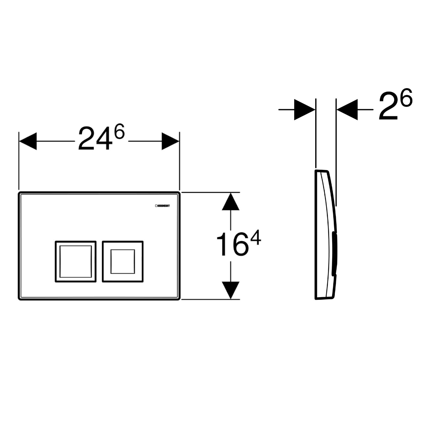 Vorwand-/Einbauelement für Toilette mit Spülkasten Delta (UP100) Betätigungsplatte Geberit UP100 „Delta35“ in