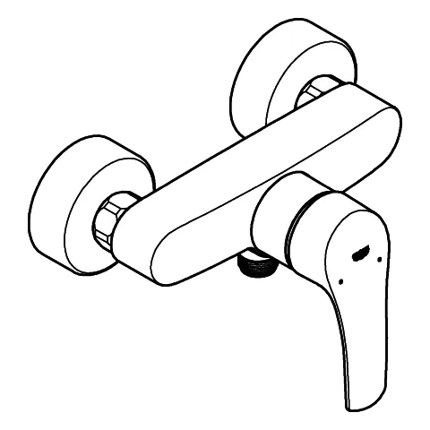 Einhand-Brausebatterie Eurosmart 33555_3, Wandmontage, Temperaturbegrenzer, S-Anschlüsse, eigensicher, chrom Einhand-Brausebatterie Eurosmart 33555_3, Wandmontage, Temperaturbegrenzer, S-Anschlüsse, eigensicher, chrom