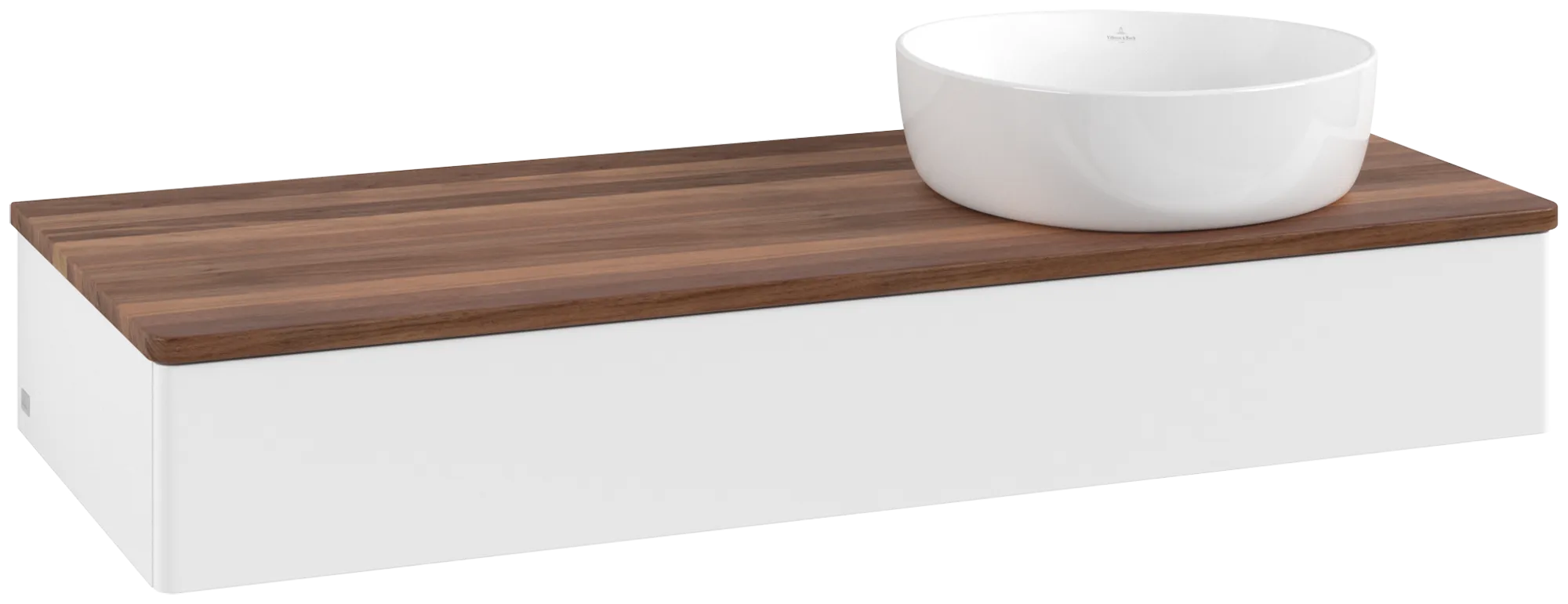 Villeroy & Boch Waschtischunterschrank „Antao“ 1200 × 190 × 500 mm White Matt Lacquer, für Becken rechts, mit Beleuchtung