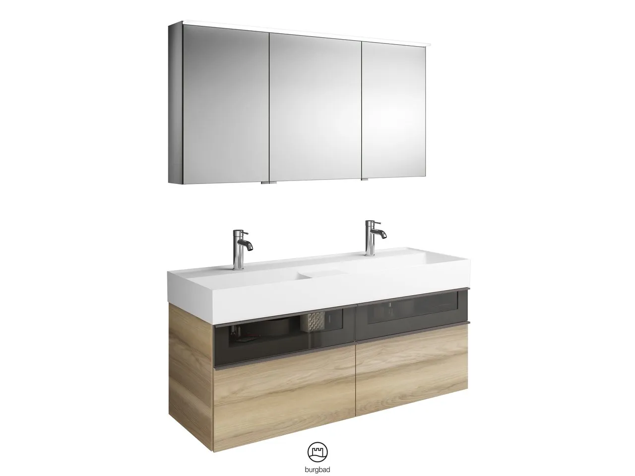 burgbad Badmöbelset „Yumo“ in Eiche Dekor Silber burgbad Badmöbelset „Yumo“ in Eiche Dekor Silber