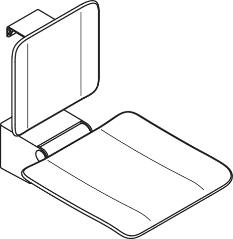 Klappsitz des Systems 900, Wandkonsole aus Edelstahl, PVD, Sitzfläche und Rückenlehne aus strukturiertem Kunststoff, weiß, Sitzfläche 450 mm breit, 450 mm tief, in Farbe CK (Messing glänzend) Klappsitz des Systems 900, Wandkonsole aus Edelstahl, PVD, Sitzfläche und Rückenlehne aus strukturiertem Kunststoff, weiß, Sitzfläche 450 mm breit, 450 mm tief, in Farbe CK (Messing glänzend)