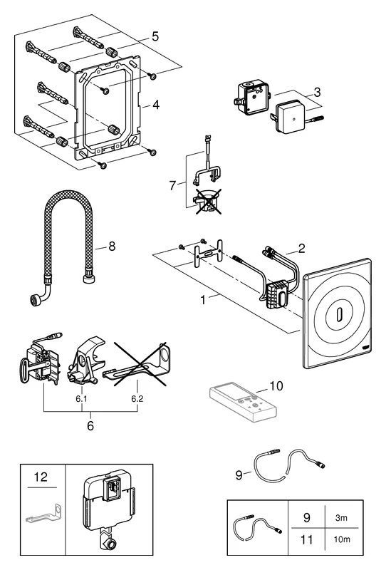 Infrarot-Elektronik Tectron Surf 38699_1, für WC-Spülkasten GD 2, mit Trafo 100-230 V AC, 50-60 Hz, 6 V DC, chrom