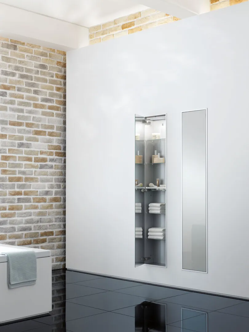 emco Schrank-Modul „asis module 300“ 31,4 × 158,4 × 15,3 cm in chrom / perlgrau emco Schrank-Modul „asis module 300“ 31,4 × 158,4 × 15,3 cm in chrom / perlgrau