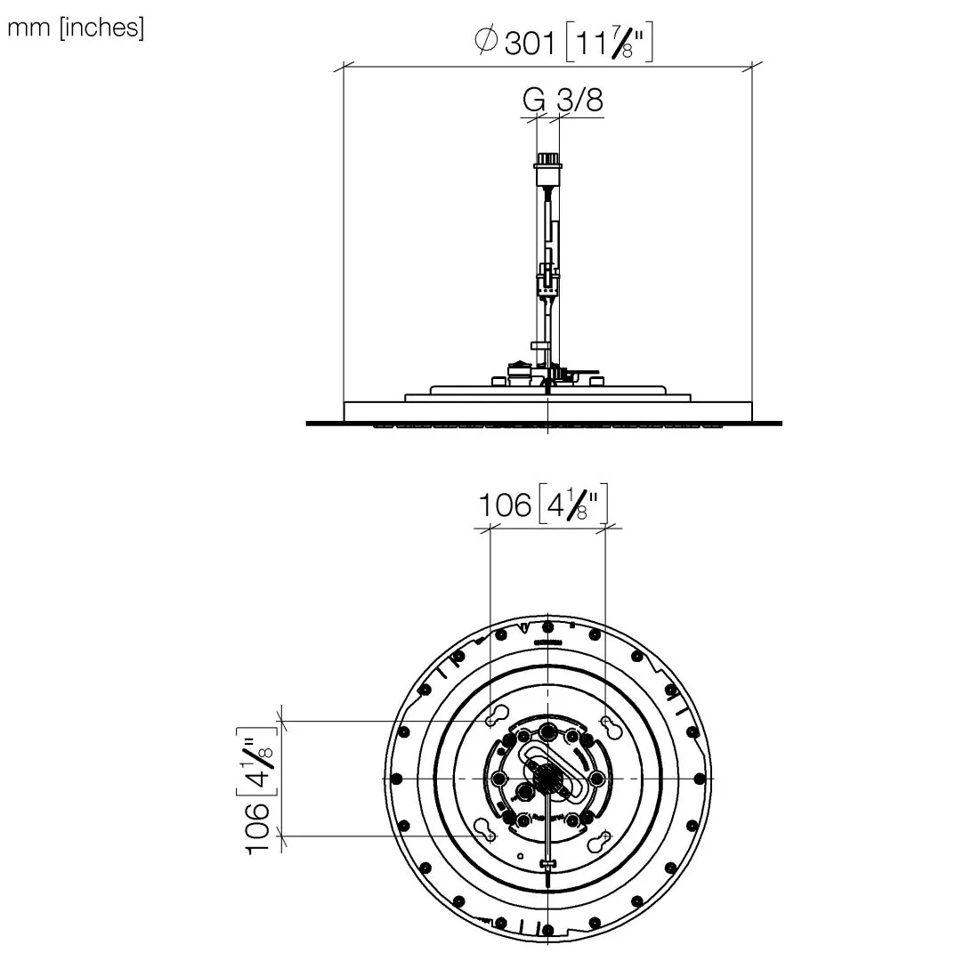Regenbrause für Deckeneinbau mit Licht SERIENSPEZIFISCH Chrom 28034970