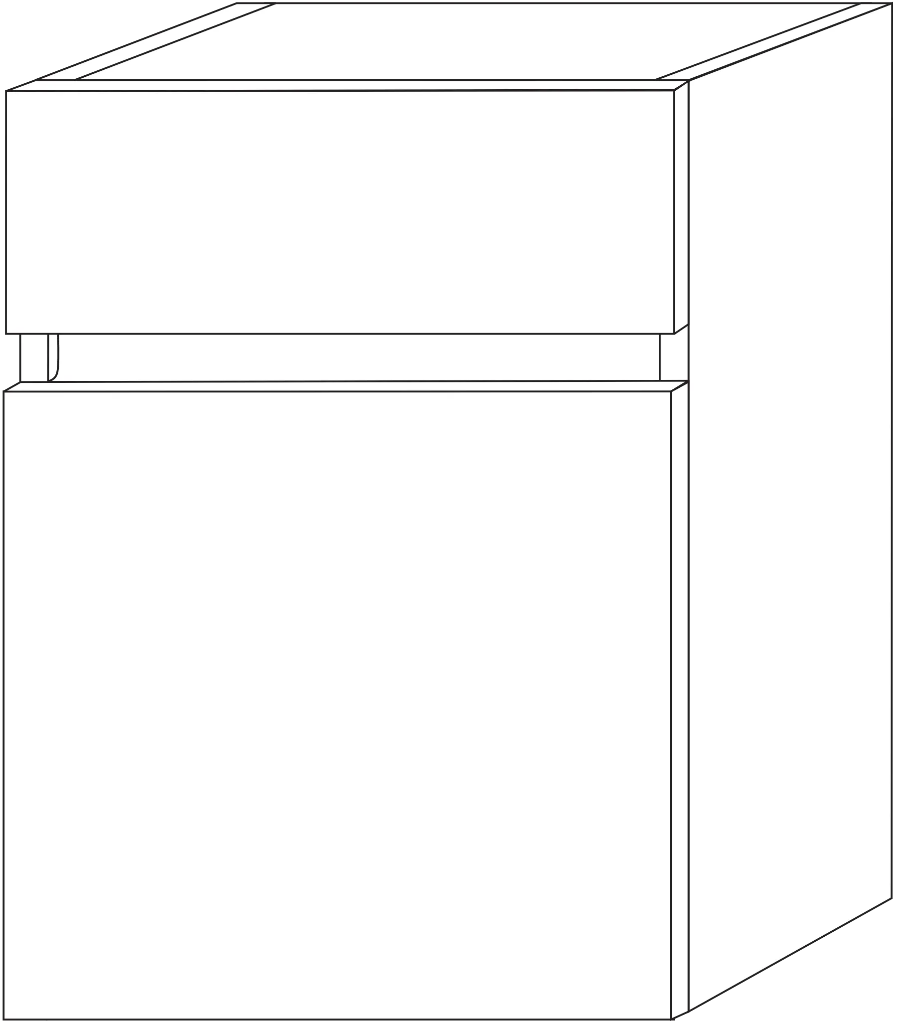 Anbauschrank CurveBay (CW130) 570x400x341 Eiche-Nebraska