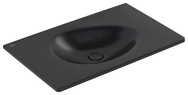 Villeroy & Boch Wandwaschtisch „Antao“ 800 × 500 × 180 mm, ohne Hahnlochbohrung, für Becken mittig in Pure Black Villeroy & Boch Wandwaschtisch „Antao“ 800 × 500 × 180 mm, ohne Hahnlochbohrung, für Becken mittig in Pure Black