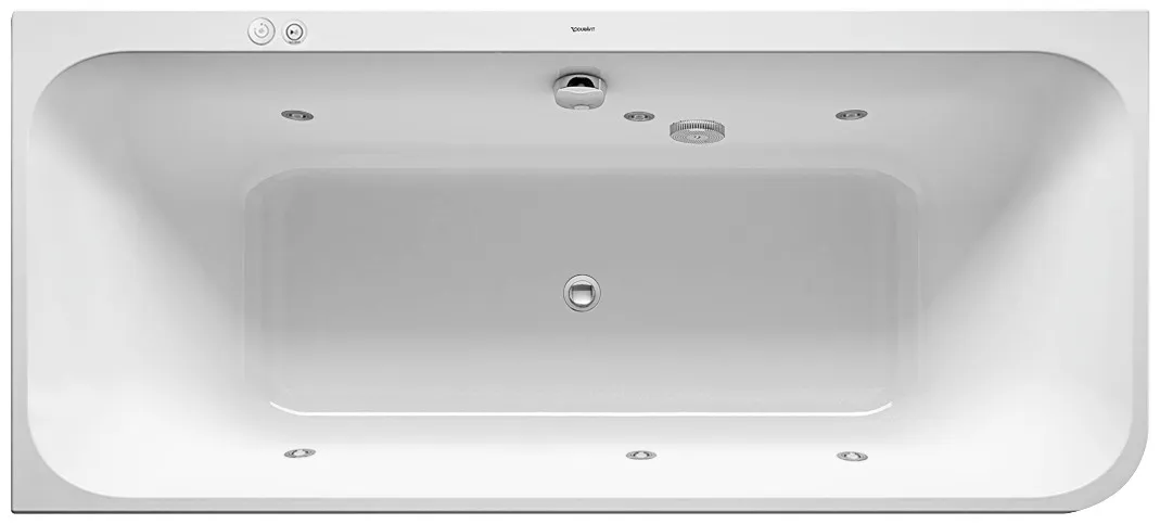 Duravit Whirlwanne „Happy D.2“ vorwand rechteck 1800 × 800 mm, links mit Jet-System, in Weiß Ausführung: links / Whirlsystem: mit Jet-System Duravit Whirlwanne „Happy D.2“ vorwand rechteck 1800 × 800 mm, links mit Jet-System, in Weiß Ausführung: links / Whirlsystem: mit Jet-System