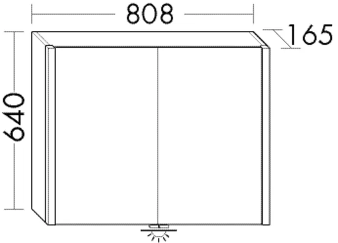 Spiegelschrank bel von burgbad - Anthrazitgrau, 808 x 165 mm, H. 640 mm