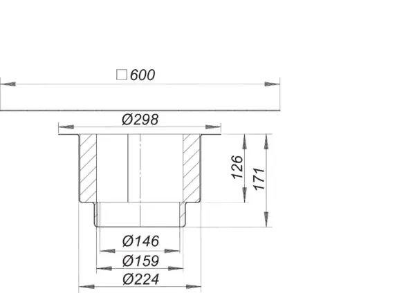 Brandschutzelement 9 Stahltrapez, DN 90/DN 100