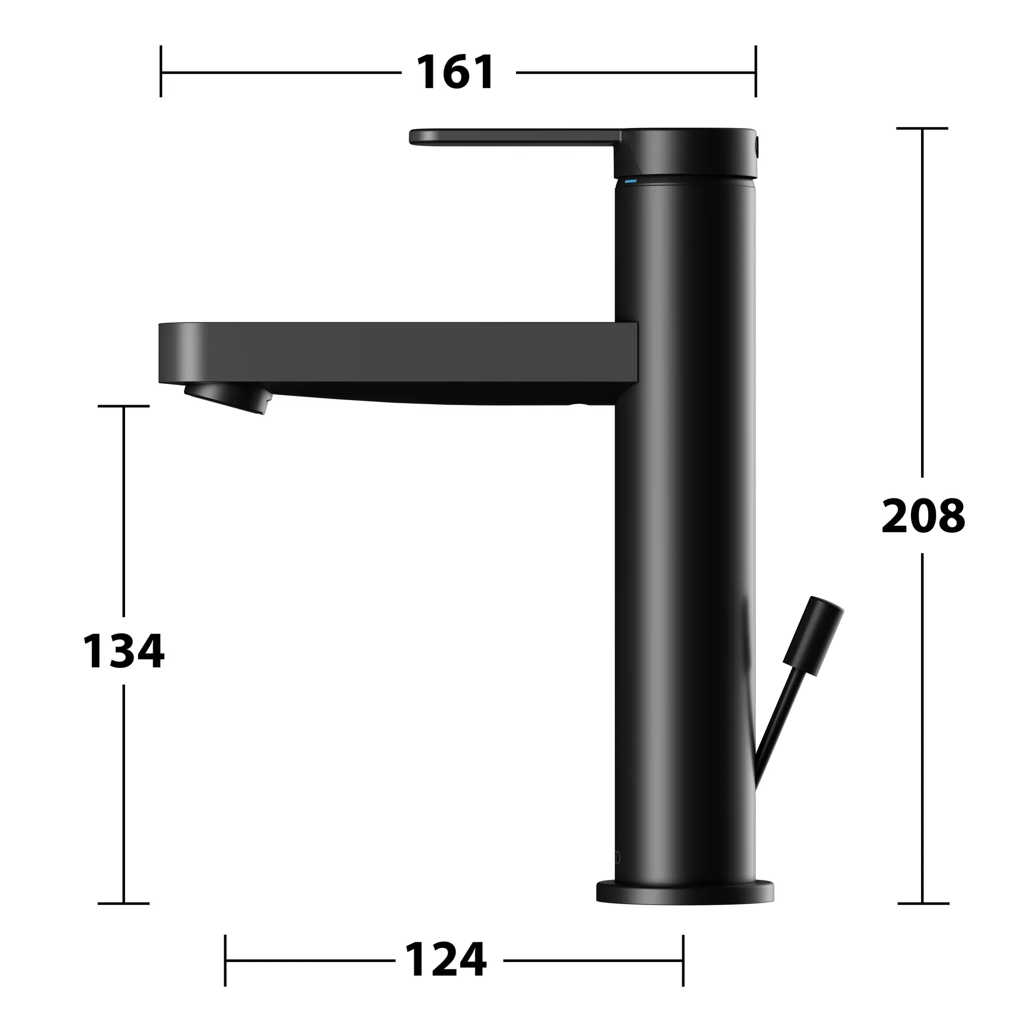 IXMO 59501373001 Einhebel-Waschtischmischer 130 mit Zugstangen-Ablaufgarnitur IXMO Flat, Rosette rund schwarz matt IXMO 59501373001 Einhebel-Waschtischmischer 130 mit Zugstangen-Ablaufgarnitur IXMO Flat, Rosette rund schwarz matt