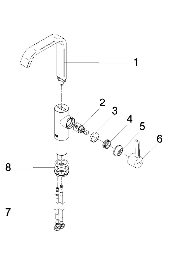 Waschtisch-Einhandbatterie mit hohem Auslauf ohne Ablaufgarnitur IMO Chrom 33526671 Waschtisch-Einhandbatterie mit hohem Auslauf ohne Ablaufgarnitur IMO Chrom 33526671