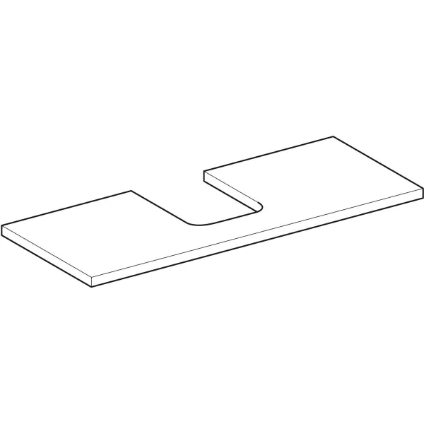 Geberit ONE Waschtischplatte greige matt, 119 x 47,3 cm, mittiger Ausschnitt für Aufsatzwaschtisch
