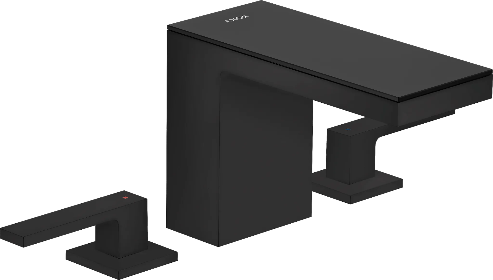 Hansgrohe AXOR MyEdition 3-Loch Waschtischarmatur 110 Mattschwarz/Schwarzglas Hansgrohe AXOR MyEdition 3-Loch Waschtischarmatur 110 Mattschwarz/Schwarzglas