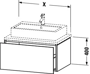 Duravit Waschtischunterschrank wandhängend „L-Cube“ 62 × 40 × 54,7 cm Graphit Matt Duravit Waschtischunterschrank wandhängend „L-Cube“ 62 × 40 × 54,7 cm Graphit Matt