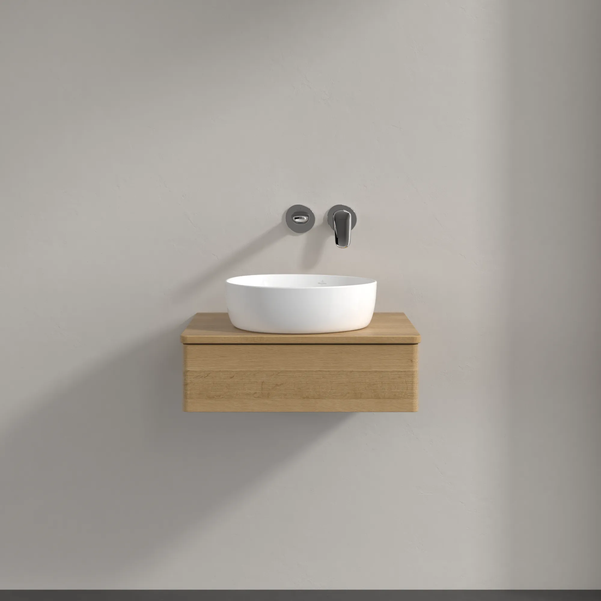 Villeroy & Boch Waschbeckenunterschrank Antao Honey Oak, 600x190x500 mm, mit Beleuchtung und SoftClosing