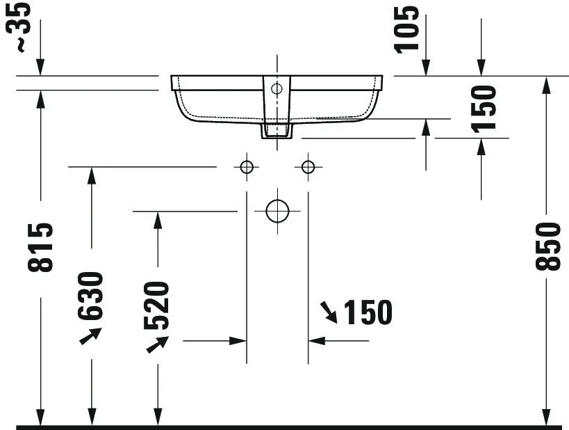 Unterbauwaschtisch geschliffen „Qatego“ 48 × 32 × 15 cm, ohne Hahnlochbohrung Unterbauwaschtisch geschliffen „Qatego“ 48 × 32 × 15 cm, ohne Hahnlochbohrung