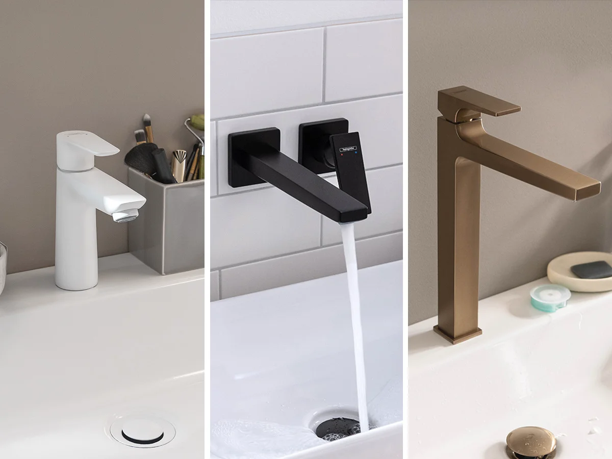 Hansgrohe Metropol Einhebel-Waschtischmischer Unterputz mattschwarz, Ausladung 225 mm, Hebelgriff, Normalstrahl, max. Durchfluss 5 l/min