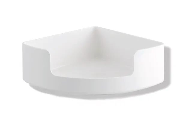 Eckablage der Serie 802 LifeSystem, Polyamid, zum Aufstecken auf Stangensystem D: 33 mm, Seitenlängen 210 mm, 120 mm hoch, in Farbe 99 (Reinweiß) Eckablage der Serie 802 LifeSystem, Polyamid, zum Aufstecken auf Stangensystem D: 33 mm, Seitenlängen 210 mm, 120 mm hoch, in Farbe 99 (Reinweiß)