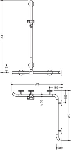 HEWI Haltegriff „System 800K“ in Rubinrot