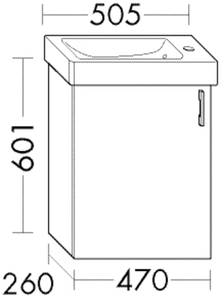 Waschtischunterschrank Sys30 PG1 Aqua von burgbad - 470 mm breit, 260 mm tief, 601 mm hoch