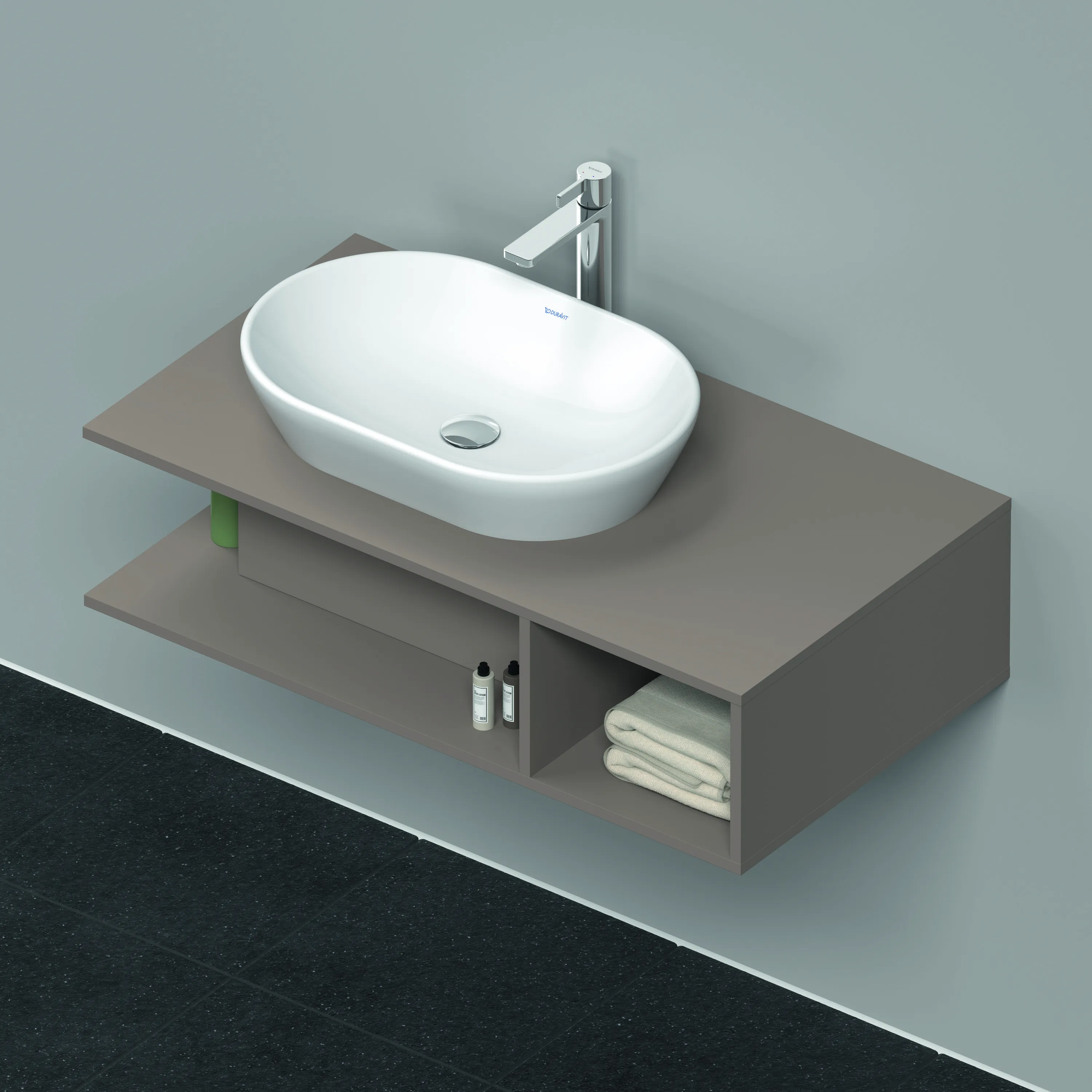 Duravit Waschtischunterschrank wandhängend „D-Neo“ 100 × 26 × 55 cm Basalt Matt Duravit Waschtischunterschrank wandhängend „D-Neo“ 100 × 26 × 55 cm Basalt Matt