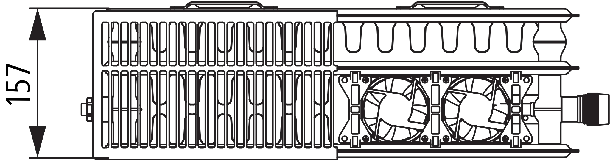 Kermi Wärmepumpen-Design-Flachheizkörper „x-flair Line-V“ 180 × 60 cm in Weiß