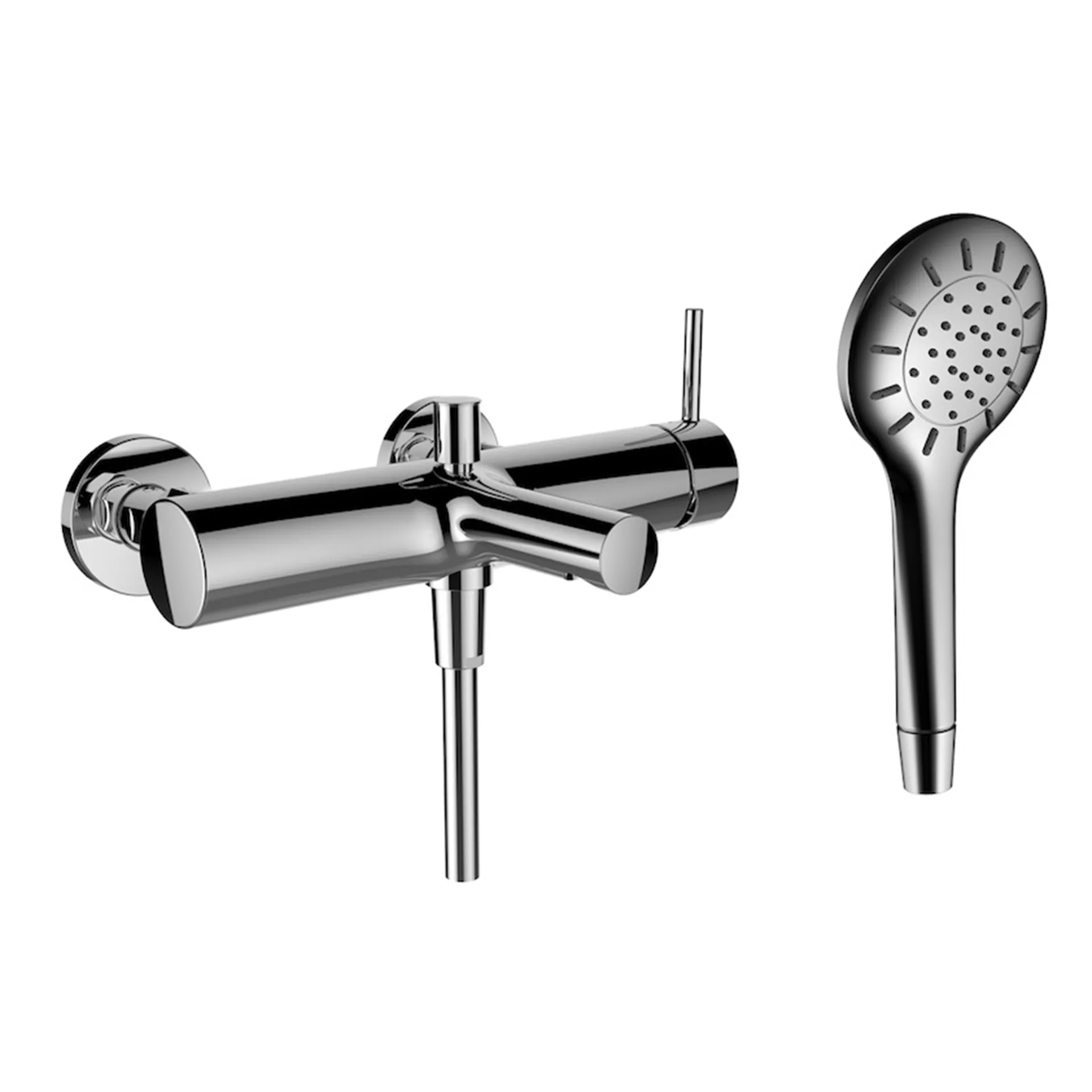 Einhebel-Wannenmischer Aufputz TWINPLUS mit Zubehör Kunststoffschlauch 1500 mm Handbrause MyTwin100 chrom Einhebel-Wannenmischer Aufputz TWINPLUS mit Zubehör Kunststoffschlauch 1500 mm Handbrause MyTwin100 chrom