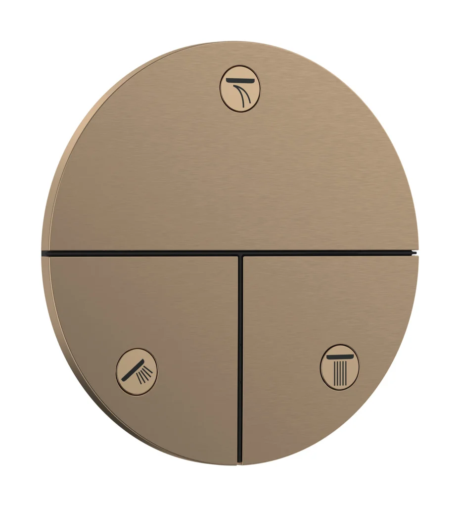 Hansgrohe ShowerSelect Comfort S Ventil Unterputz, Brushed Bronze, 3 Verbraucher, iBox universal 2, 26 l/min Durchfluss