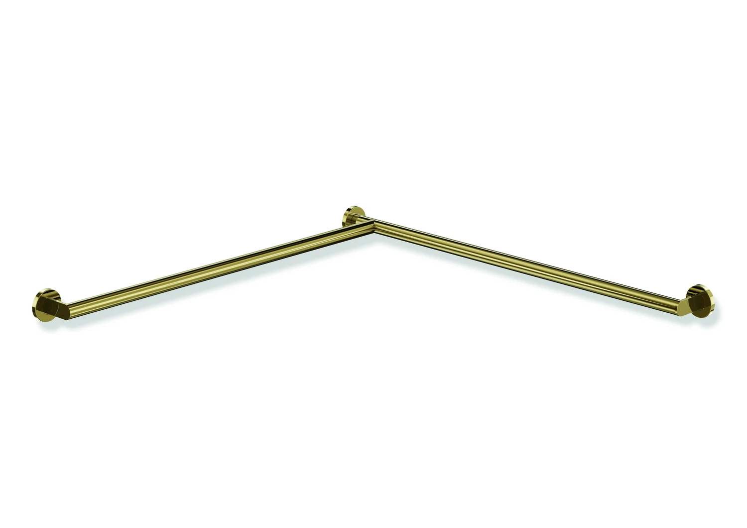 HEWI Dusch- und Wannenhandlauf System 900, Edelstahl PVD gold glänzend, Länge 965 mm, Durchmesser 32 mm, links HEWI Dusch- und Wannenhandlauf System 900, Edelstahl PVD gold glänzend, Länge 965 mm, Durchmesser 32 mm, links