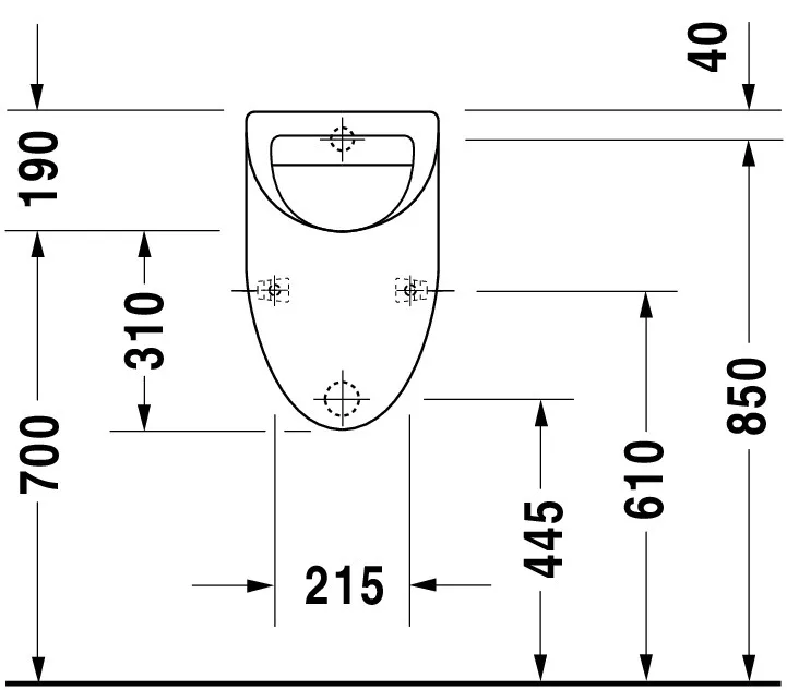 Urinal Fizz, Zulauf von hinten absaugend, ohne Deckel, ohne Fliege, weiß