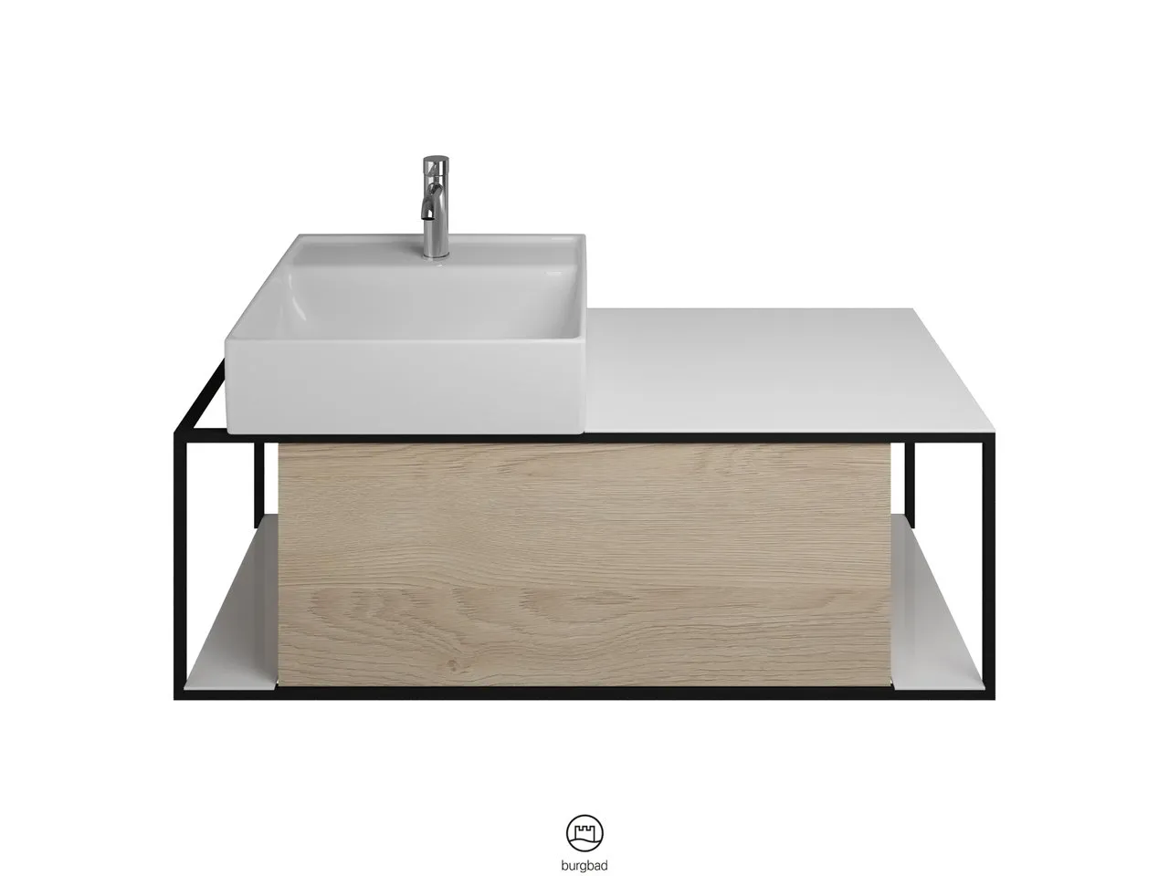 burgbad Junit Keramik-Aufsatzwaschtisch inkl. Waschtischunterschrank, 500x1200x530 burgbad Junit Keramik-Aufsatzwaschtisch inkl. Waschtischunterschrank, 500x1200x530